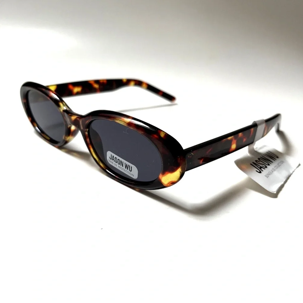 Jason Wu Women\'s Tortoiseshell Oval Sunglasses with Blue Lenses NWT Jason Wu Oval Sunglasses Tortoise | TikTok main image 2